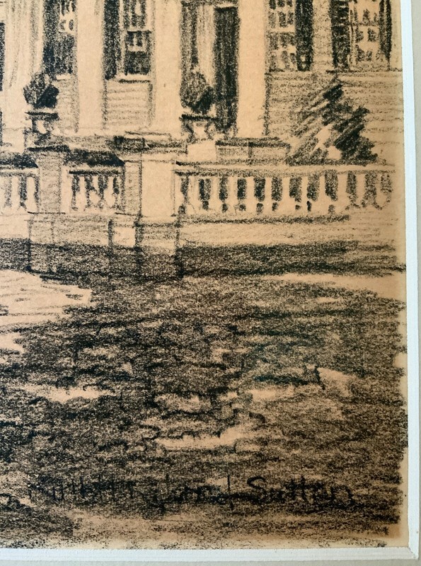 Ruth Haviland Sutton Pencil Charcoal Drawing / Main St & Pleasant St Nantucket gallery