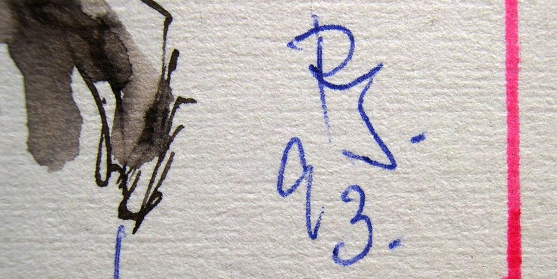 Rudolf disc 1918-2002 Solnhofen / watercolor & ink 1993 standing nude gallery