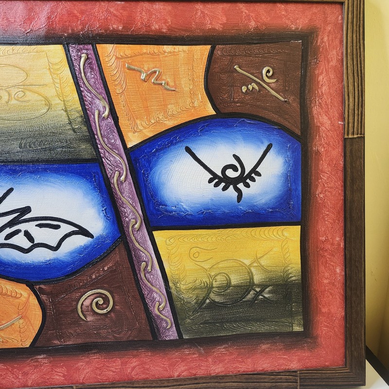 Large Hand Painted Painting Abstract 25-1/2 By 21-1/2 Inch gallery