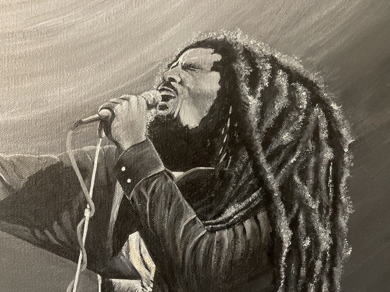 Bob Marley portrait ORIGINAL artwork by Mary Daniels gallery