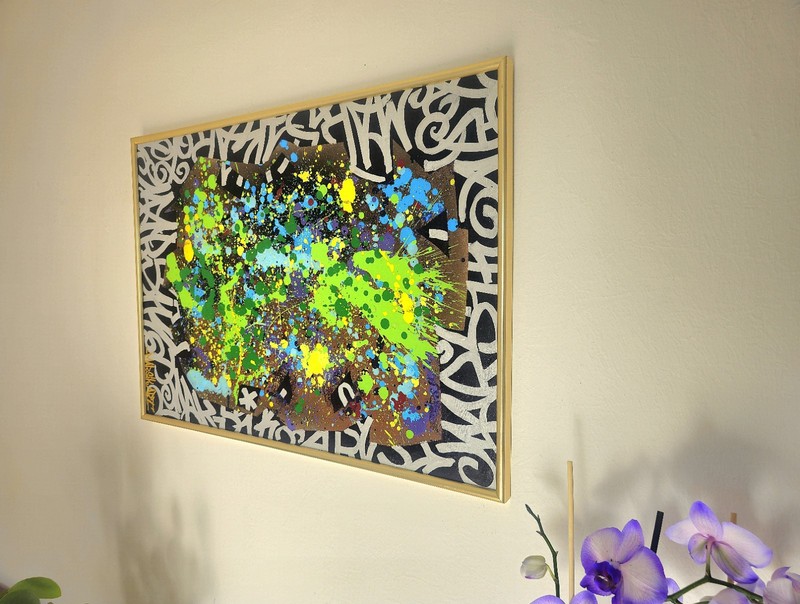 Picture Art Abstraction Hand Painted Abstract Spray Art Acrylic 50x70 Art Colorful gallery