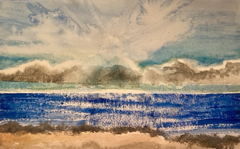 SIGNED Painting Sunset Beach Ocean Waves Handmade Jason Hays Original Fine Art
