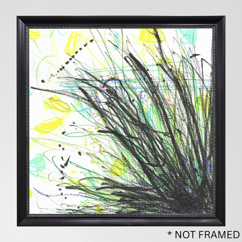 «Flora in Black 6» Tristan Reasor Original Abstract Painting Acrylic 6×6