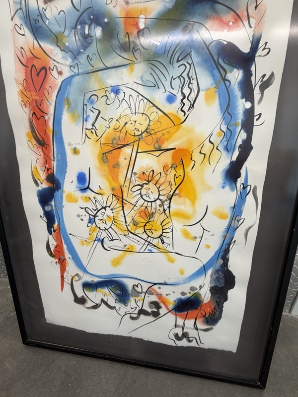 FRAMED ORIGINAL PAINTING signed "LAMAR" (33 x 48 inches) gallery