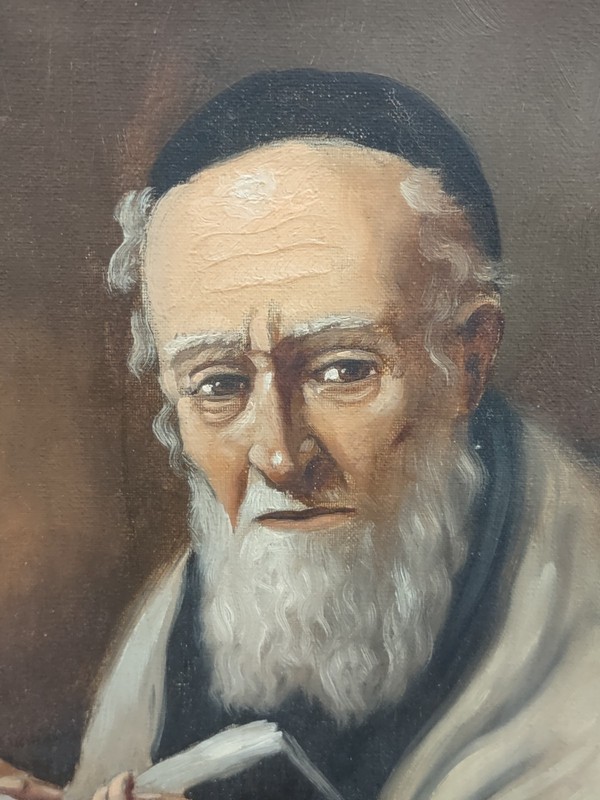 "Portait Of Rabbi" Original Jewish-Dutch Signed Oil On Canvas gallery