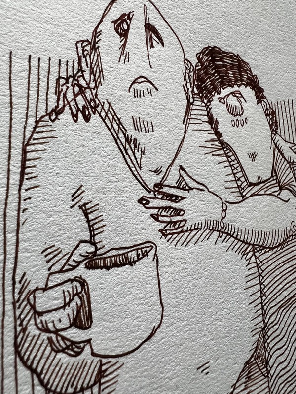 Faris Art: A Couple: Sketchbook: 7x7: Paper Unique Neo-Expressionism gallery