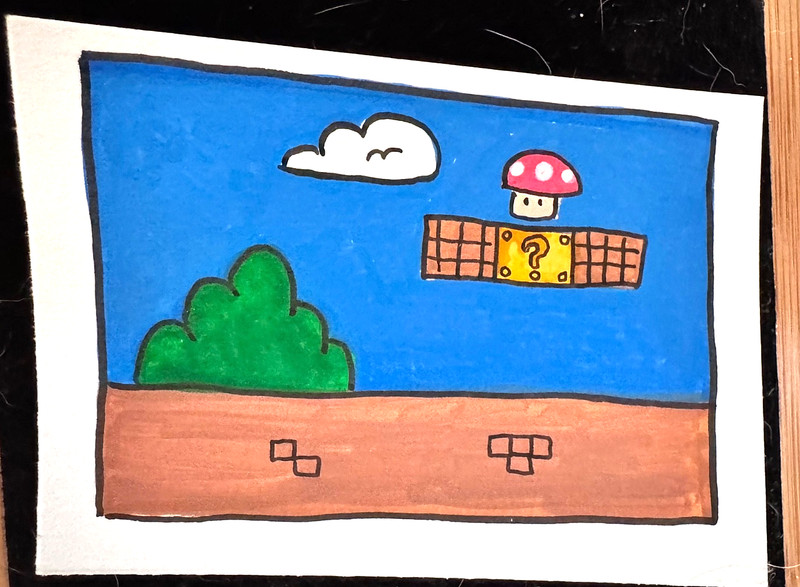 aceo art card, Mario World, Nintendo Series, acrylic, Artist_Hollyk