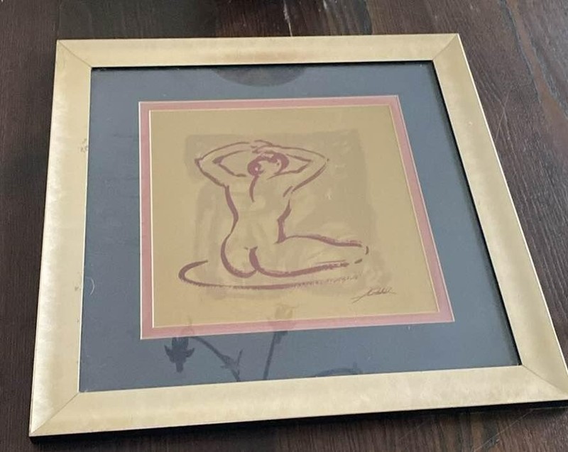 Alfred Gockel Body Language Foil Art Print Signed, Matted, Framed 21″ x 21″