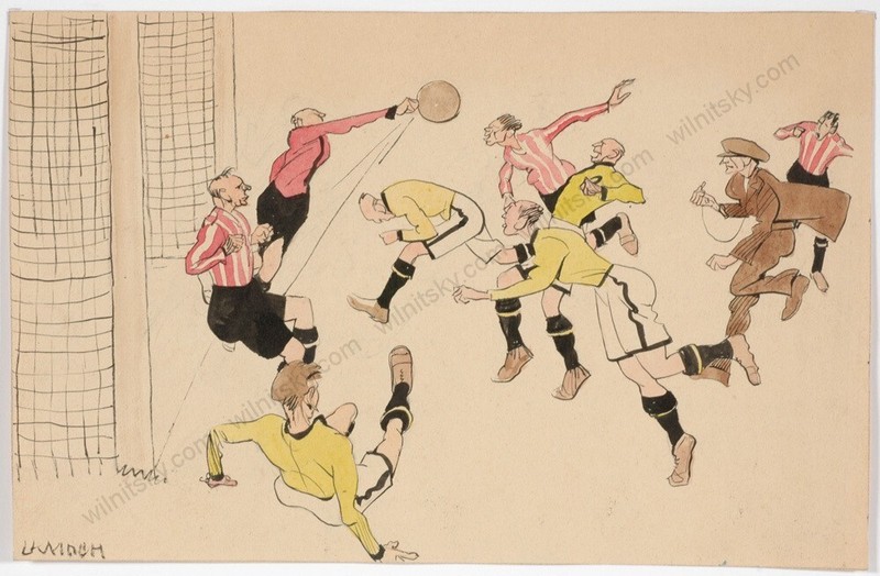 «Soccer», Austrian School, Early 20th Century, Watercolor (1)