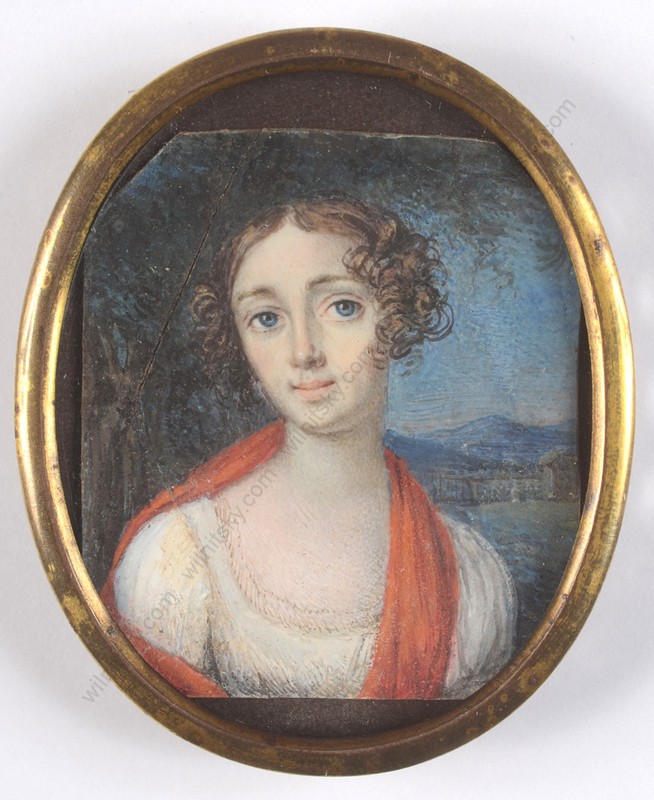 «Portrait of a Young Lady», German (Austrian?) Miniature, ca 1805