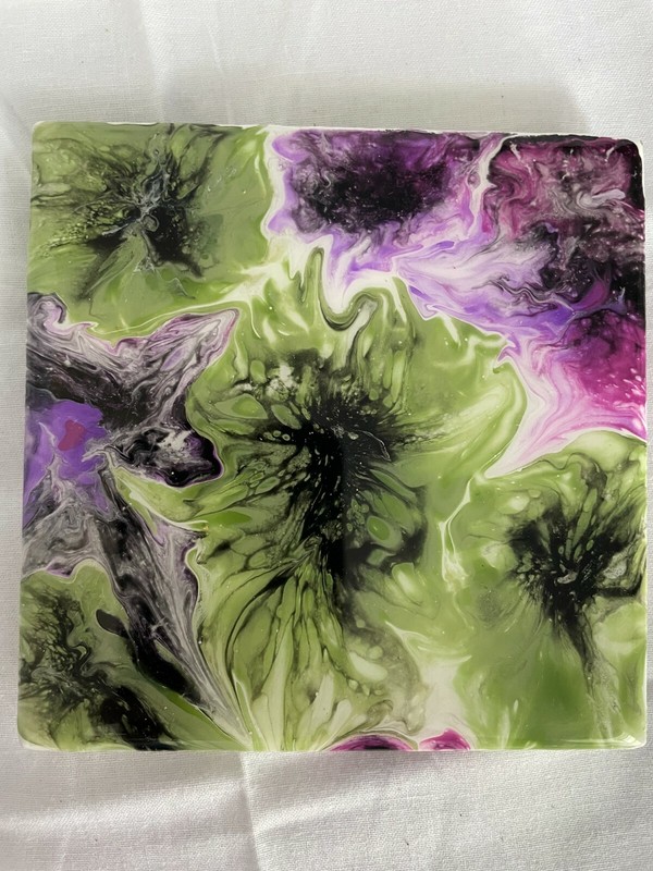 Fluid Art, Flow Art, Abstract Acrylic Pour Painting 4 x 4 Ceramic Tile Coasters gallery