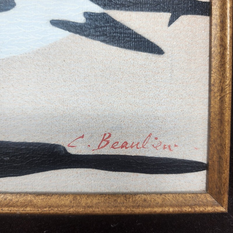 Canadian Geese Pair Art Oil Painting Signed Framed Artistic Interiors 13x11 gallery