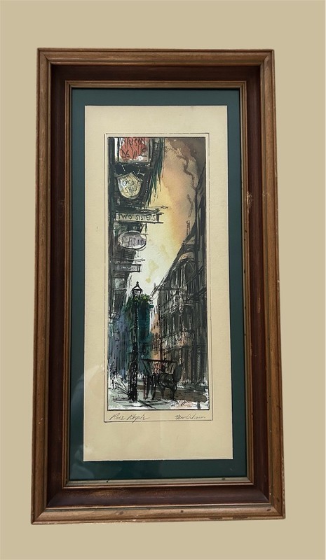 Tom Lane (1916 – 1991) American, framed watercolor, «Rue Royale»