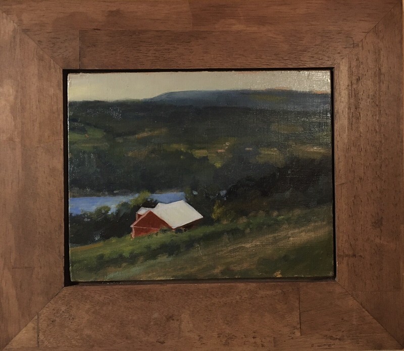 original oil painting signed framed 8x10 “Oh Bully Hill” Keuka lake