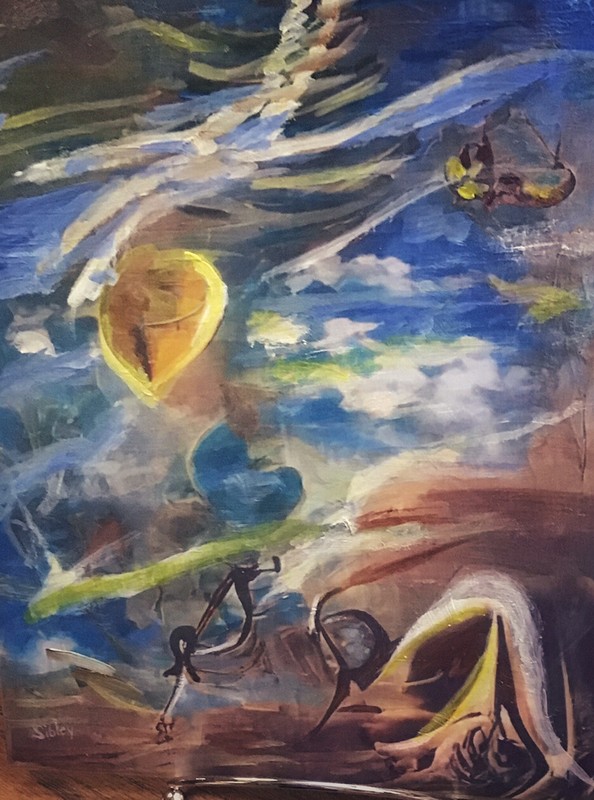 ORIGINAL PAINTING SURREALISM LANDSCAPE DALI STYLE GICLEE PRINT ON CANVAS BOARD