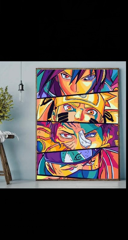 Brand New Naruto/Obito/Sasuke Eyes Canvas Painting (No Frame)
