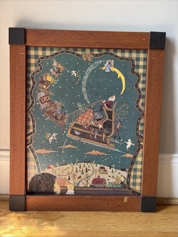 Limited Addition Folk Art Maria Pfropper Signed “Magical View” COA 56/1000 Santa