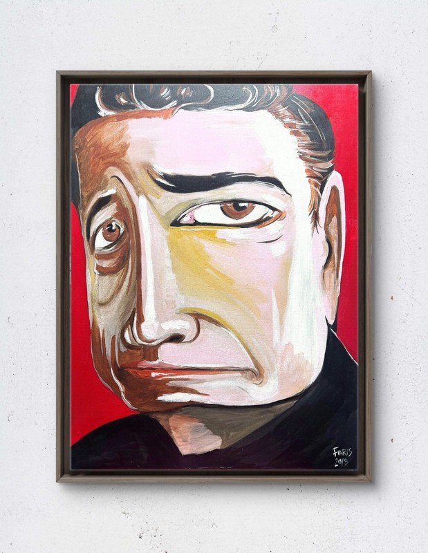 Faris Art: Johnny Cash: 22×28: Neo Expressionism Original Artwork on Canvas