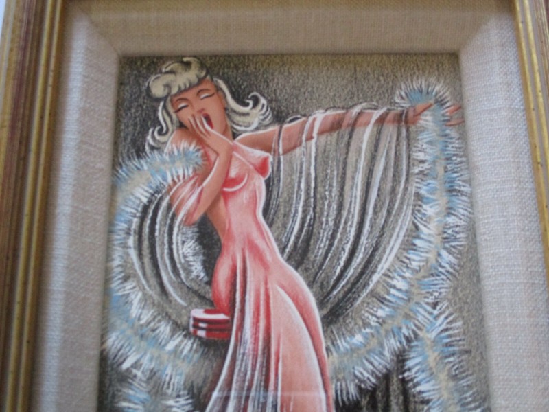RUTH BELLITTO PAINTING AMERICAN MID CENTURY PINUP GIRL PRETTY WOMAN MODEL 1950 gallery