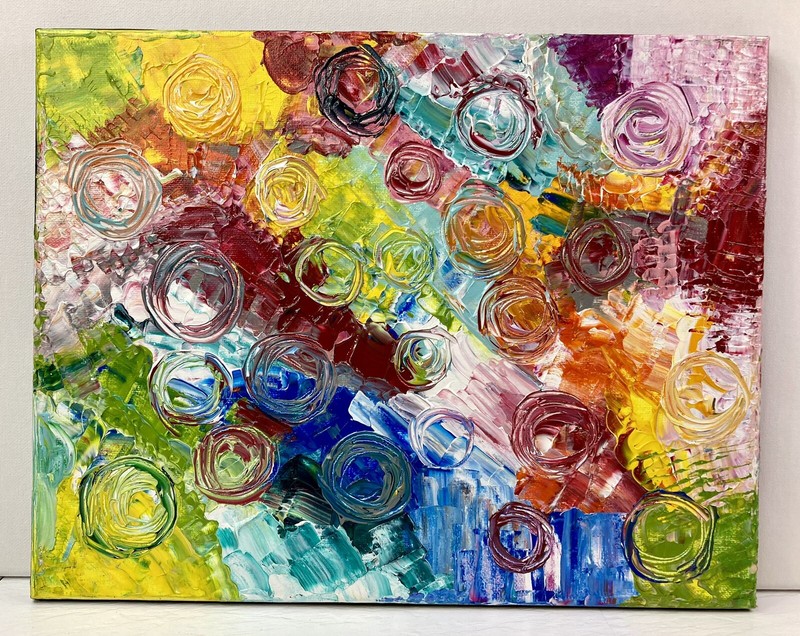 Original Intuitive Textured Abstract Acrylic 11×14”Painting By Jamie Freier OOAK