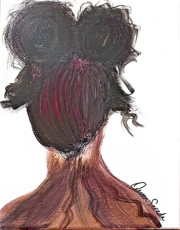 original painting impressionism 8X10 woman looking ahead fine art decoration