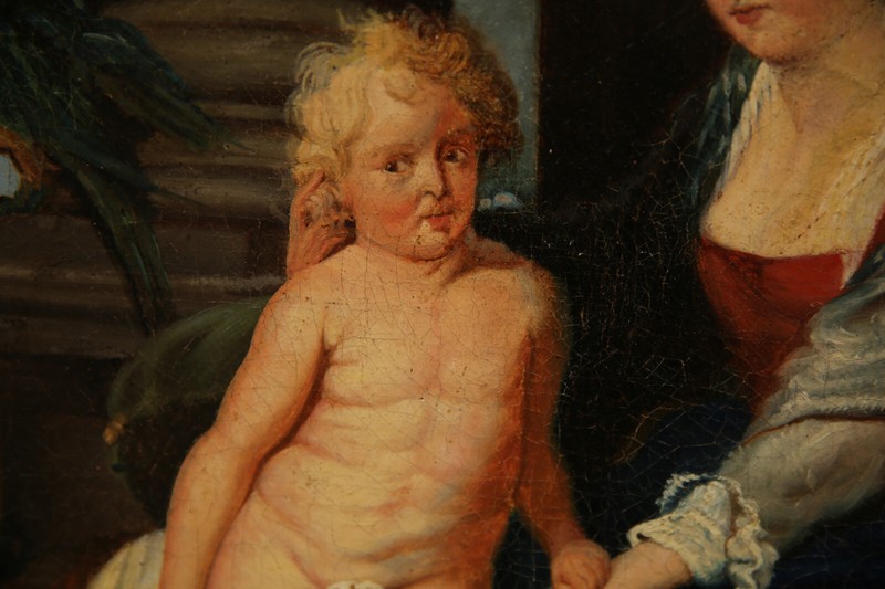 After Peter Paul Rubens Holy Family with Parror antique late18 Century painting gallery