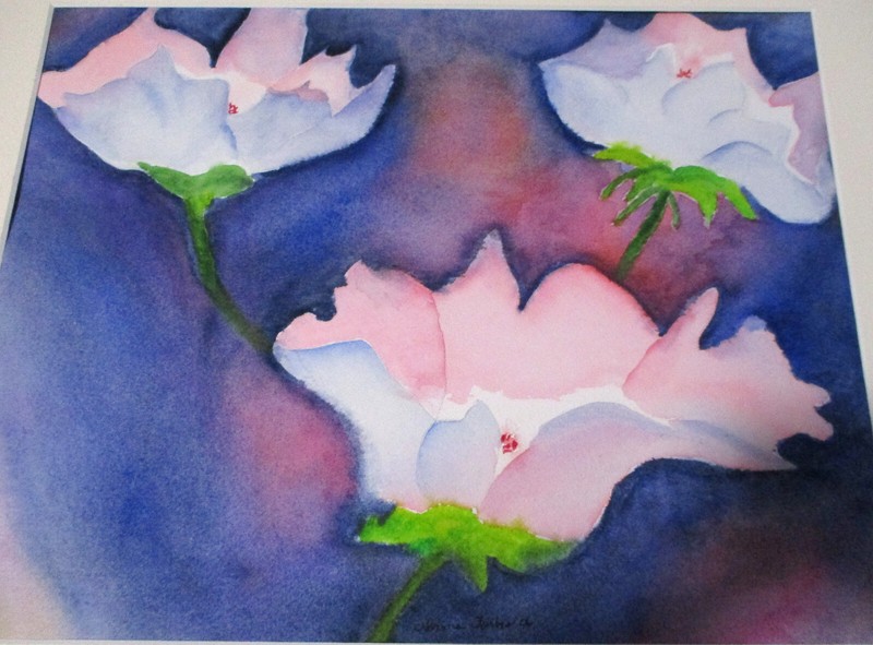VINTAGE ORIGINAL FLORAL WATERCOLOR Signed by Norma Forbes Matted 16″x20″ Art