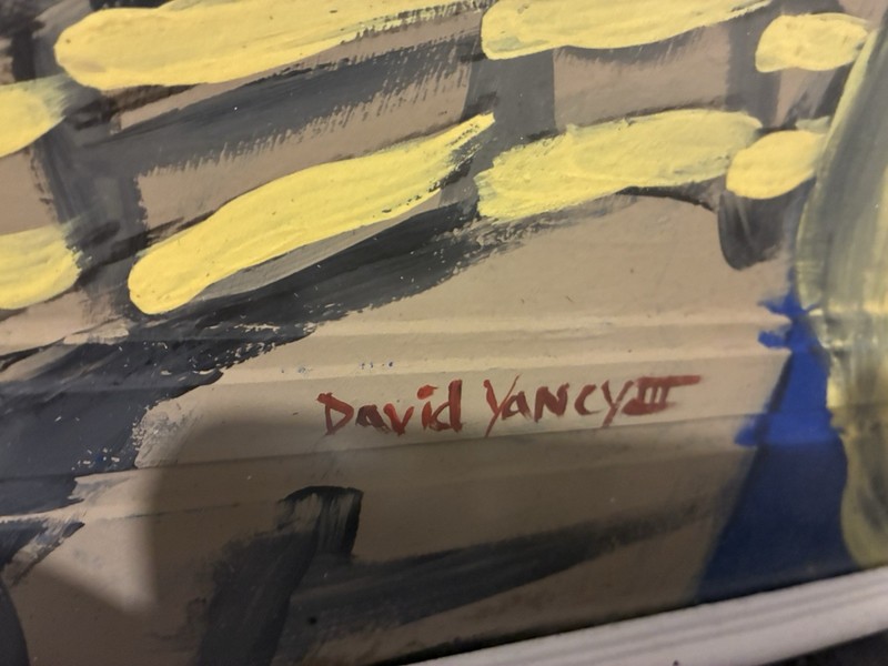 Hand Painted Wood Panel by David Yancy Signed by Artist Folk Art Painting gallery