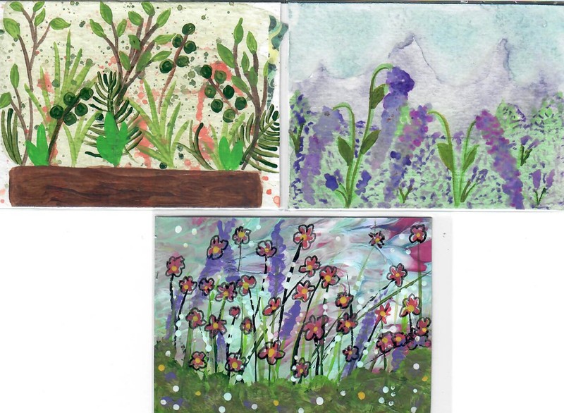 Aceo «THREE LOVELY FLORAL FLOWERS» Signed and Dated Free Shipping