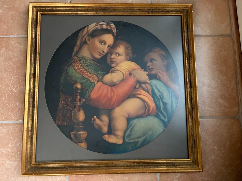 Raphael «The Madonna della Seggiola» – Large Framed Art Artwork 25.5″ x 25.5″