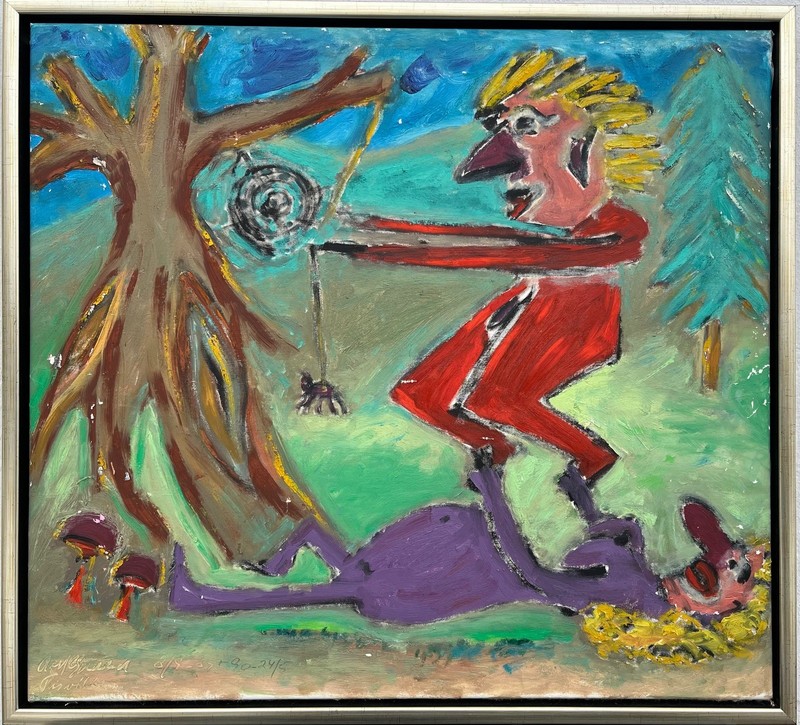 Expressionist Rolf Gjedsted Abstract Figure Composition Modern Art Painting