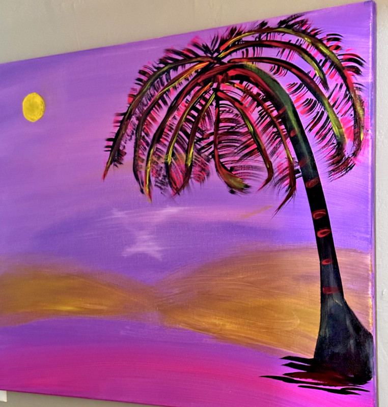 Caribbean acrylic painting on canvas by original art handmade, New, size; 30x24 gallery
