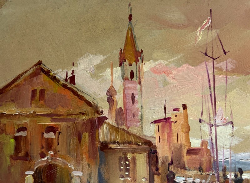 Oil Painting The Sun Is Sinking Into The Sea Y. Suprunchuk Landscape nAAA4337 gallery
