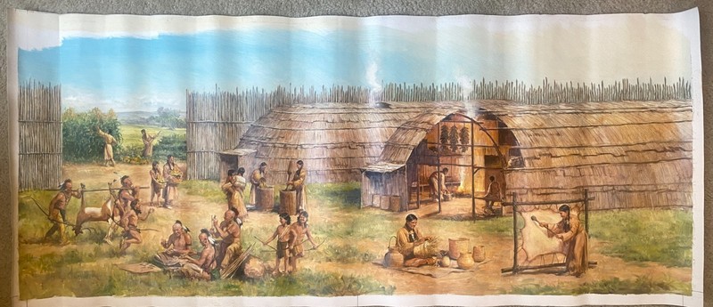 Original Artwork Oil Painting on canvas of a Northeast Iroquois Village