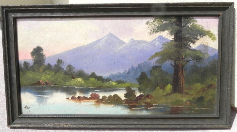 Willard Page 1885-1958 Colorado mountains landscape painting larger size 12 x 24