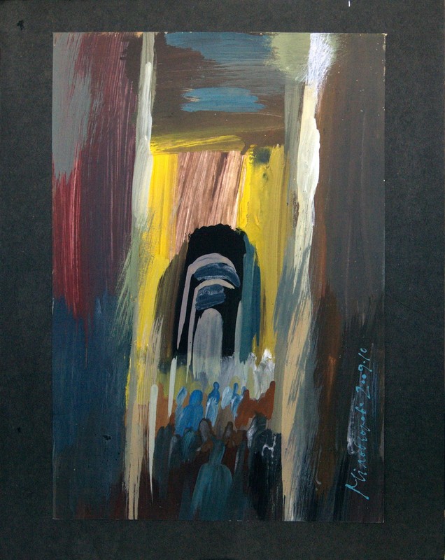 17 Gates of Jerusalem-4 | Gouache On Cardboard | Painting
