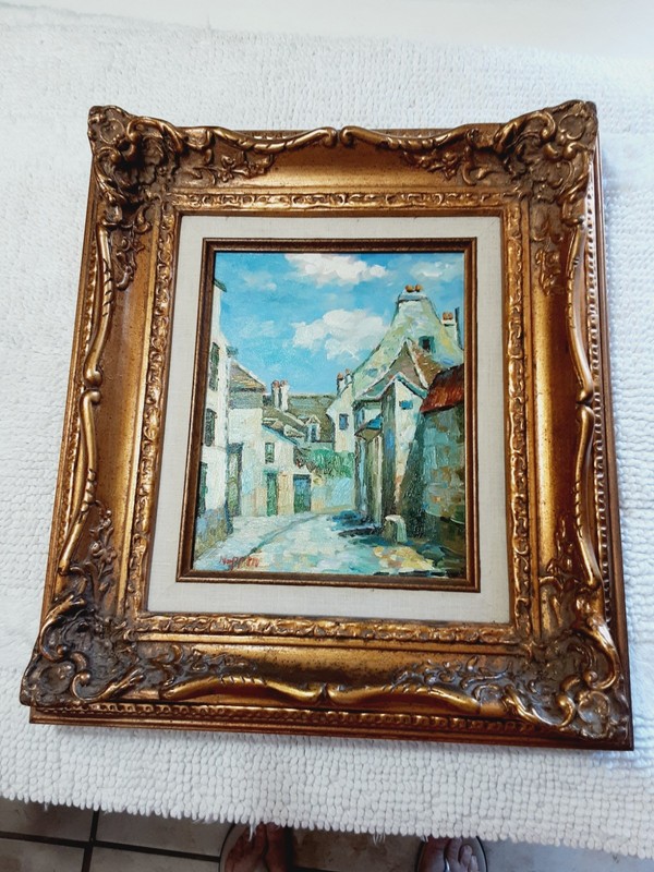 Tracy Hoppin Signed Oil On Canvas Painting Street Scene 17×15