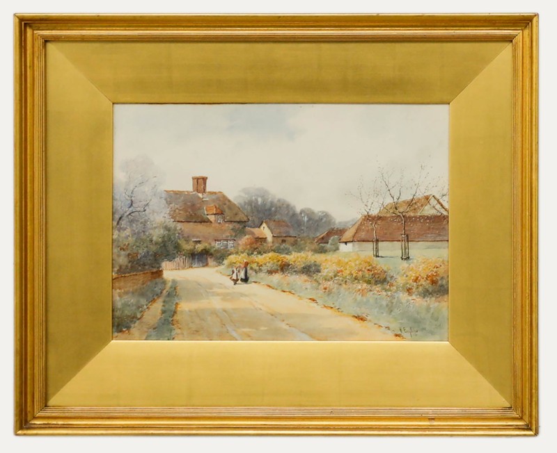 Harold M. English (1890-1953) – Framed Watercolour, The Gorse Hedge, Rushwick