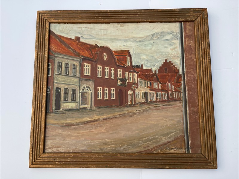 REGNAR LANGE PAINTING ANTIQUE IMPRESSIONISM LISTED RARE ARCHITECTURE LANDSCAPE