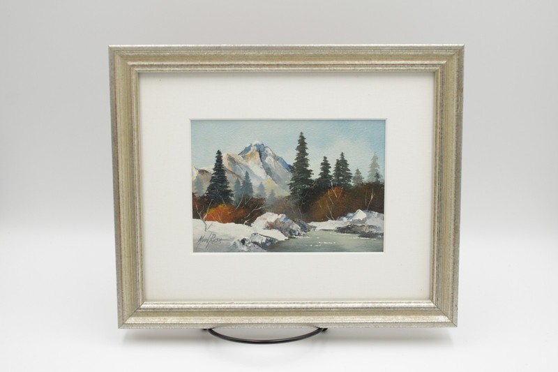 Original Signed Murl Rush Miniature Mountain Landscape Painting Framed / Listed gallery