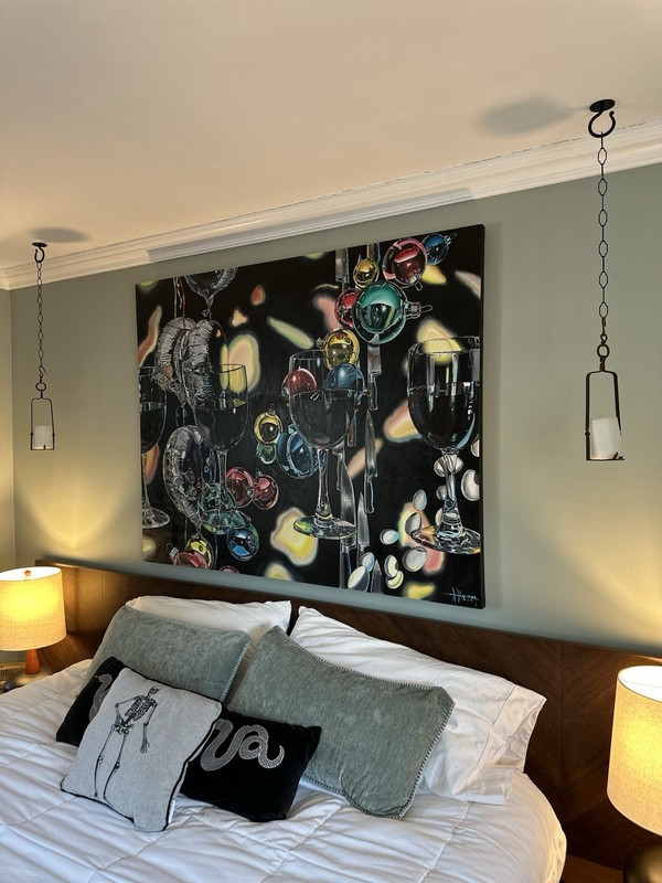Original Surrealism Acrylic On Canvas Painting Entitled “The Glasses…Half Full” gallery