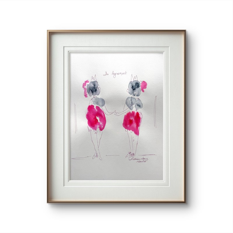 9″x12″ Figurative Abstract Watercolor on Paper Expressionism Imspirational Wall