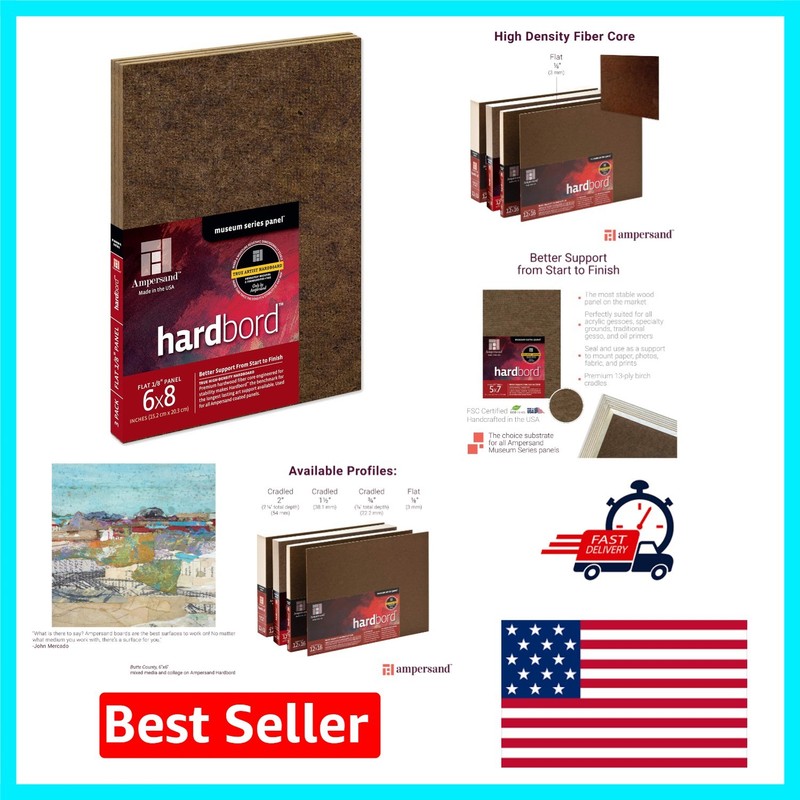 Museum-Quality Hardboard Panels – 3-Pack 6″ x 8″ for Versatile Art Creation
