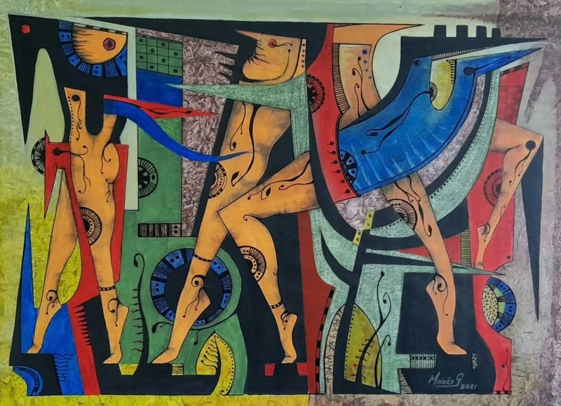 acrylic on canvas T : Mi bosque cuban beautiful art 145×105 cm moises Gonzalez