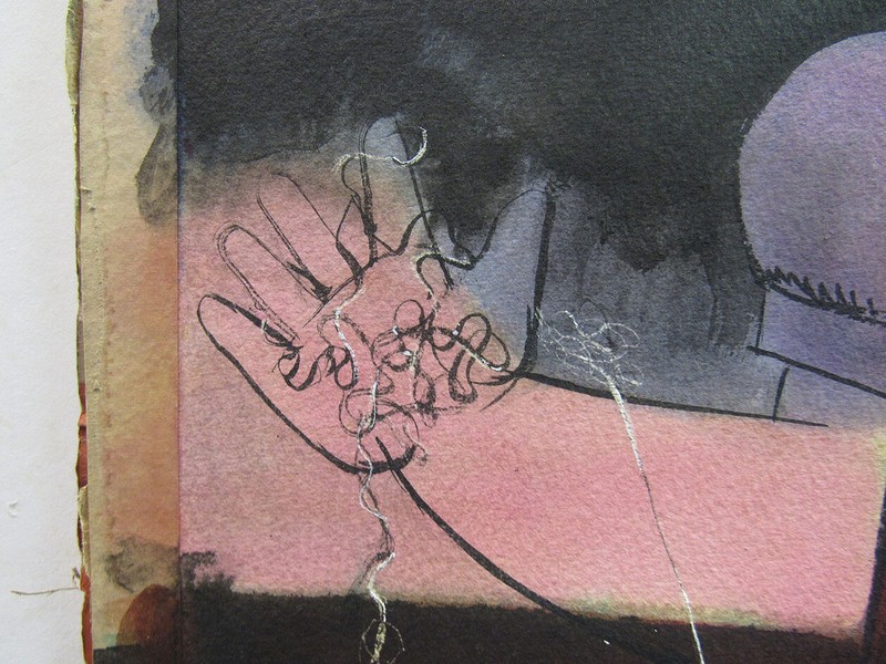 Ruth Zeigler Talovich 1949 Modernist WC Young Girl with Ball of String Listed gallery