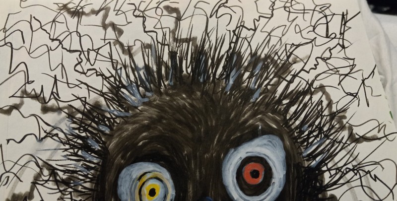 HORROR MONSTER FACE Painting, direct from the artist, original, FREE SHIPPING! gallery