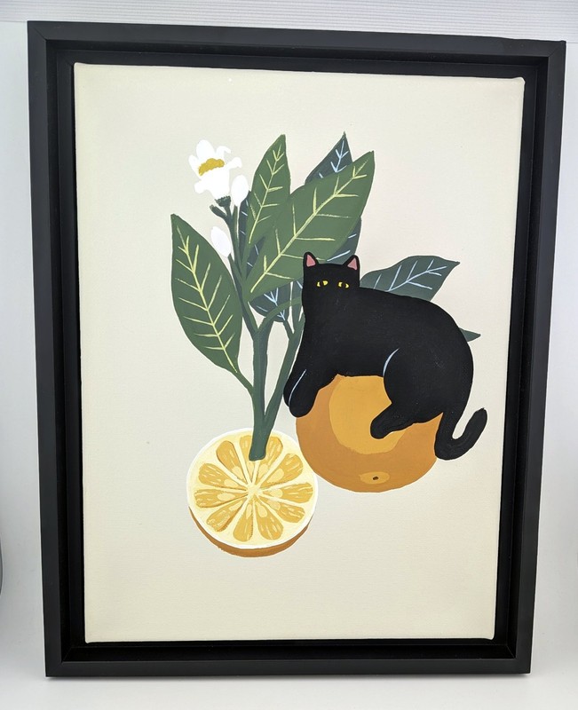 ORIGINAL Danial Ryan painting on canvas: “Art in Purgatory Hotel (#7)» Cat