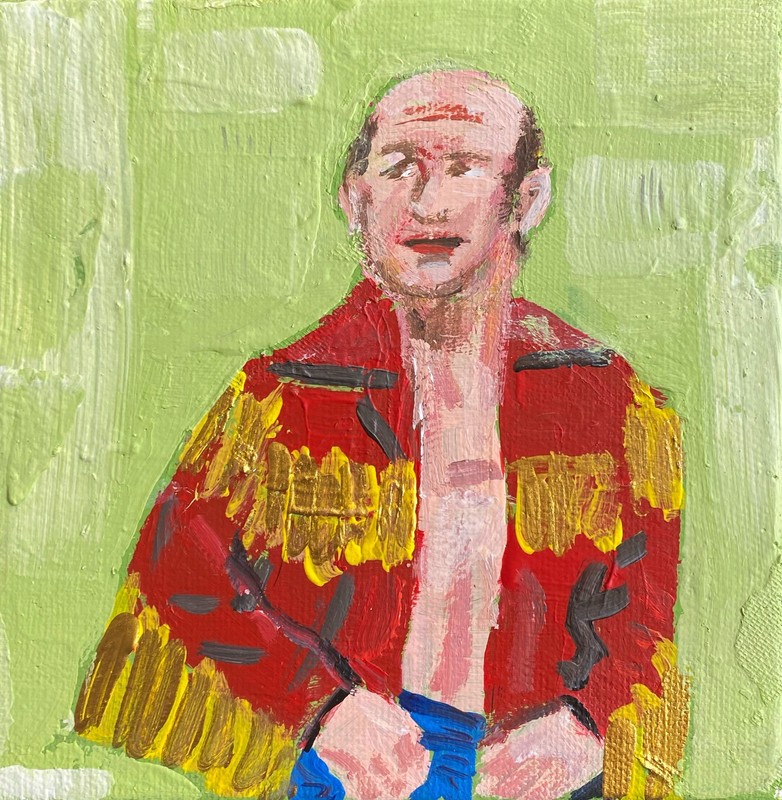 Dory Funk Jr Wrestling Legend Painting 6×6 Acrylic by Sergio Santos