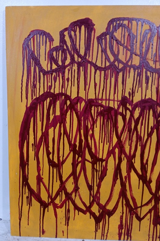 CY TWOMBLY PAINTER AMERICAN CIRCA 2002 LARGE PAINTING FREE SHIPPING gallery