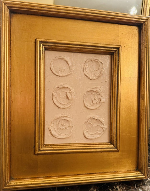 KADLIC Abstract Intaglio Impasto Original Painting Gold Gilt 14" Frame Fine Art gallery